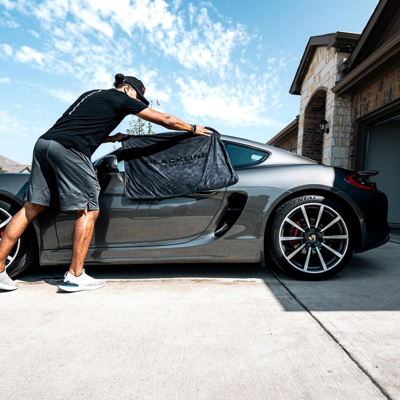 BlackLine 24"x36" Slim Twisted-Loop Drying Towel, 800GSM, Streak Free, Lint Free, Reusable - Car Accessories, Bath Towels, Microfiber Cleaning Cloth - One Pass is All You Need - Image 5